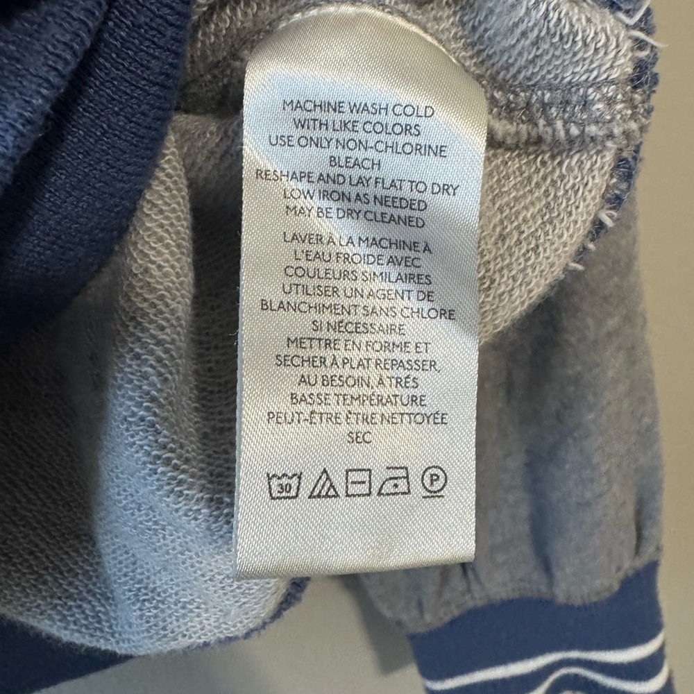 Anthropologie Pilcro Gray Sweatshirt with Blue Number lace Design size small - Picture 6 of 8